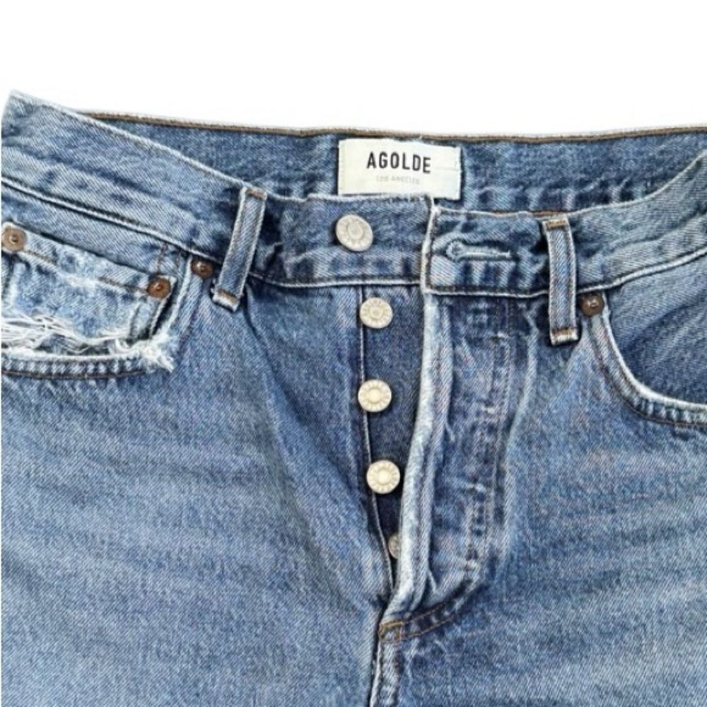 Agolde x Revolve Women's Cutoff Organic Denim Jean Shorts Size 24 - Picture 8 of 8